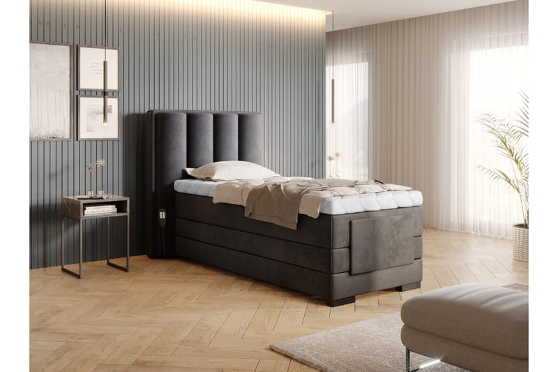 Banti Ställbar Kontinentalsäng 90x200 cm - Grå - Möbler - Säng - Ställbara sängar