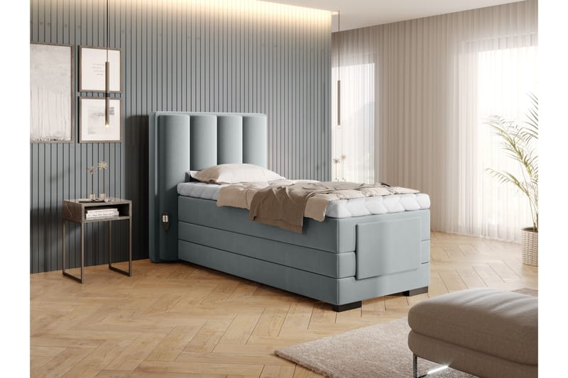 Banti Ställbar Kontinentalsäng 90x200 cm - Grå - Möbler - Säng - Ställbara sängar
