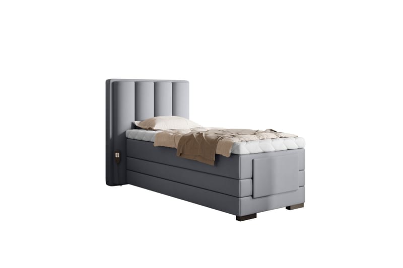 Banti Ställbar Kontinentalsäng 90x200 cm - Grå - Möbler - Säng - Ställbara sängar