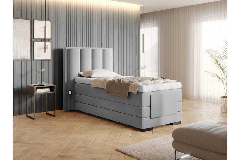 Banti Ställbar Kontinentalsäng 90x200 cm - Grå - Möbler - Säng - Ställbara sängar