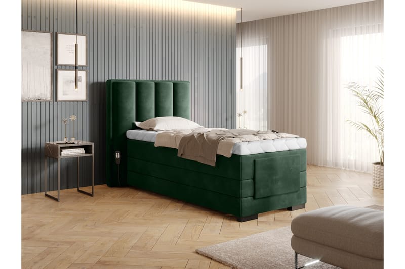 Banti Ställbar Kontinentalsäng 90x200 cm - Grön - Ställbara sängar