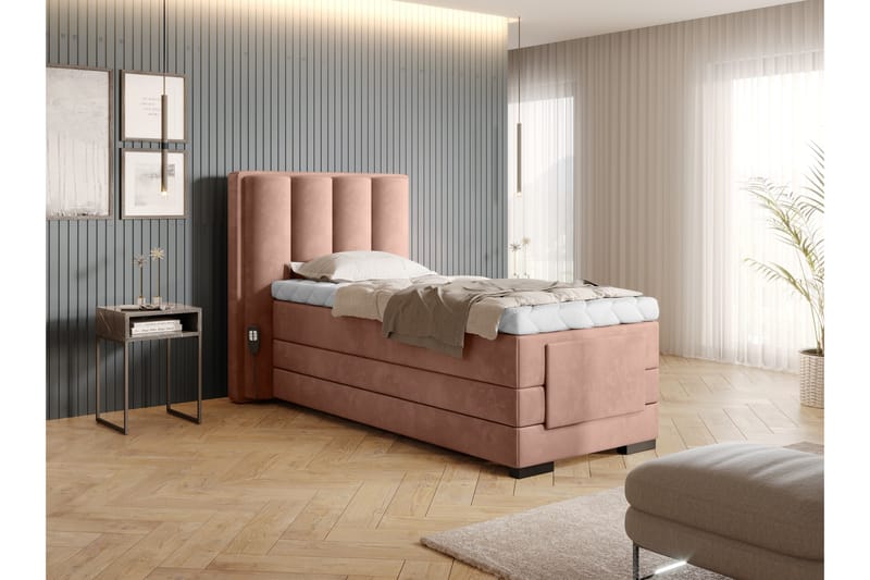 Banti Ställbar Kontinentalsäng 90x200 cm - Rosa - Möbler - Säng - Ställbara sängar