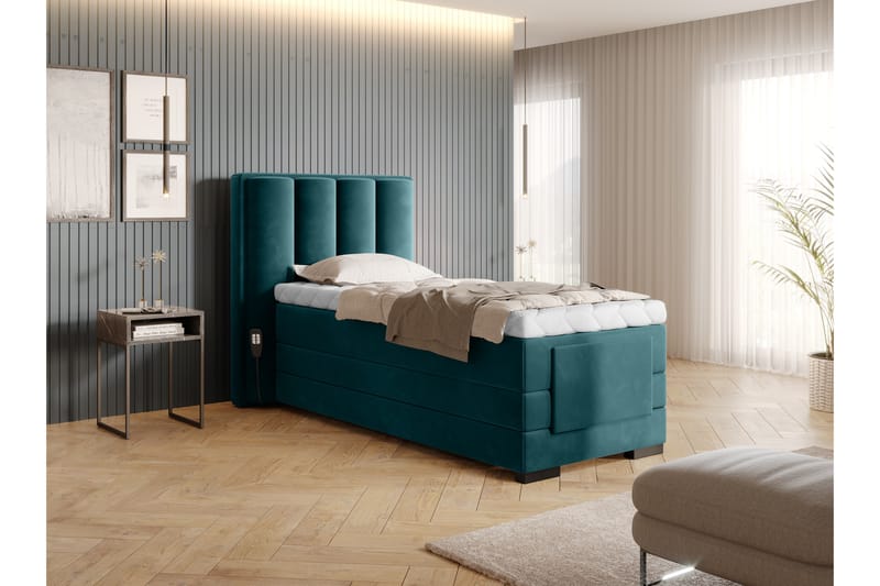 Banti Ställbar Kontinentalsäng 90x200 cm - Turkos - Möbler - Säng - Ställbara sängar