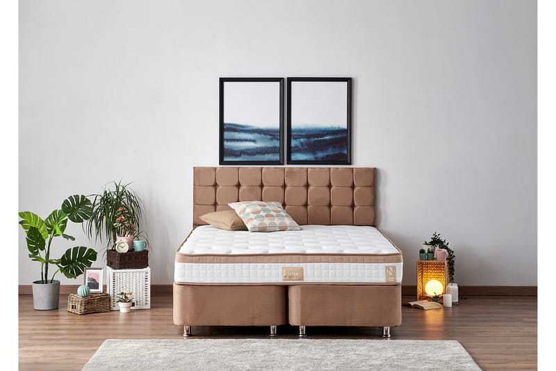 Latrona Kontinentalsäng Dubbel 140x190 cm - Ljusbrun - Möbler - Säng - Ställbara sängar