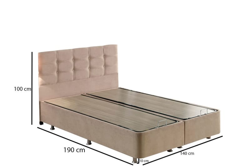 Latrona Kontinentalsäng Dubbel 140x190 cm - Ljusbrun - Möbler - Säng - Kontinentalsäng