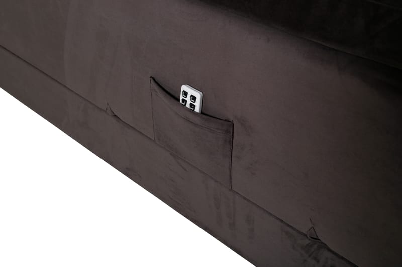 Vansbro 180 cm Medium & Fast Mörkgrå Sammet - Mörkgrå - Ställbara sängar