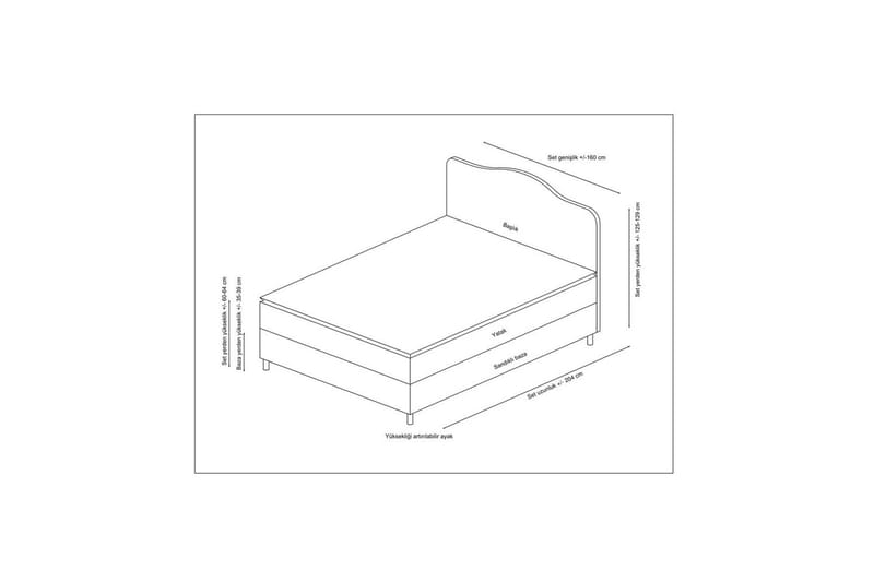 Subash Komplett Sängpaket 150x200 cm - Grå - Möbler - Säng - Komplett sängpaket