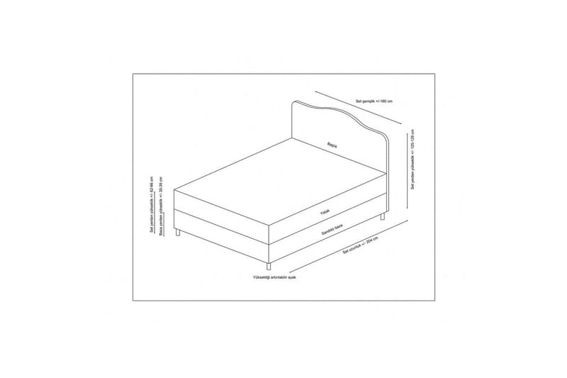 Subash Komplett Sängpaket 160x200 cm - Beige - Möbler - Säng - Komplett sängpaket