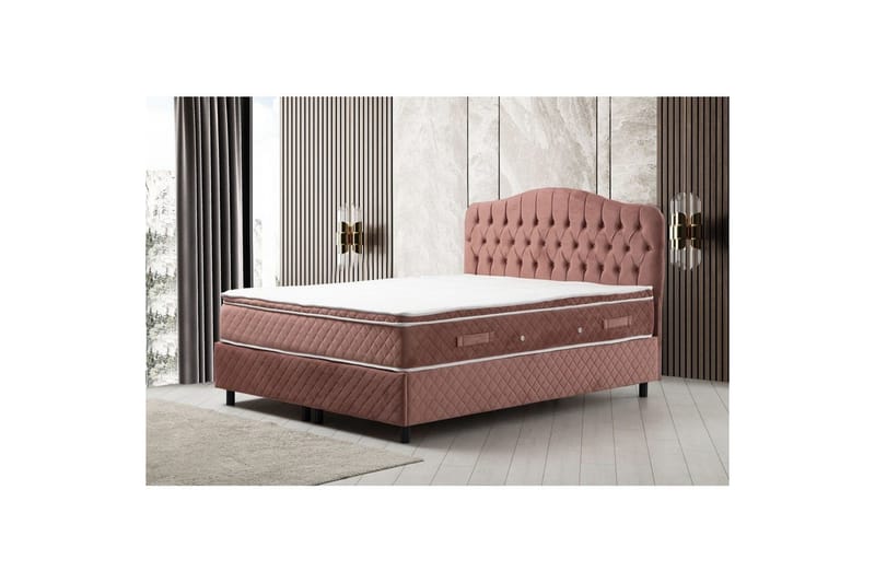 Subash Sängpaket Kontinentalsäng 160x200 cm - Rodnadsrosa - Möbler - Säng - Komplett sängpaket