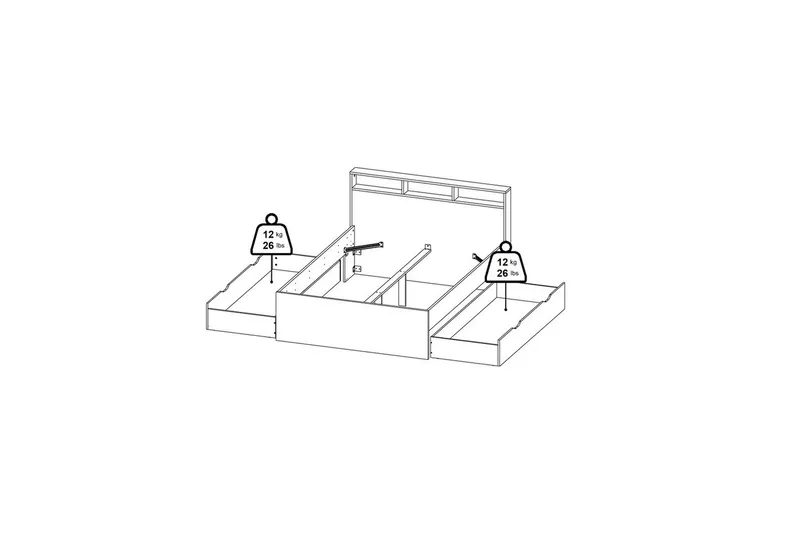 Sumita Sängram 140x190 cm - Natur/Vit - Möbler - Säng - Sängram & sängstomme