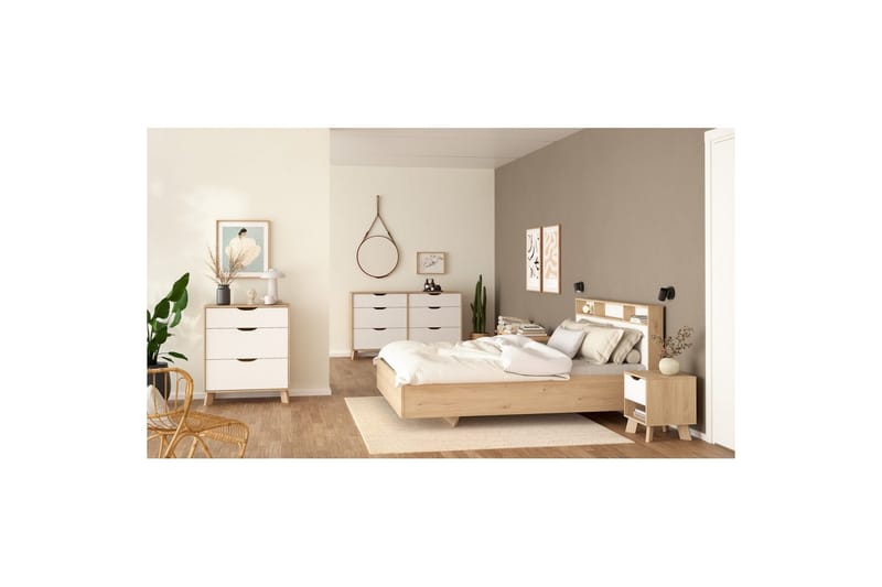 Sumita Sängram 140x190 cm - Natur/Vit - Möbler - Säng - Sängram & sängstomme