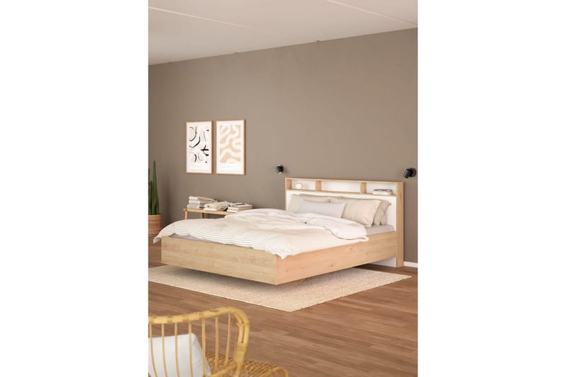 Sumita Sängram 160x200 cm - Natur/Vit - Möbler - Säng - Sängram & sängstomme