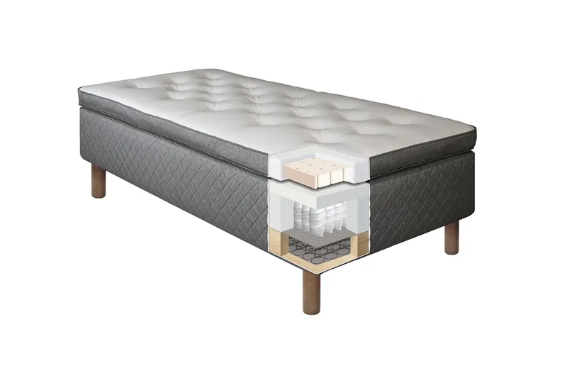 Sundborn Ramsäng 105x200 Medelfast Latex - Grå - Möbler - Säng - Enkelsäng