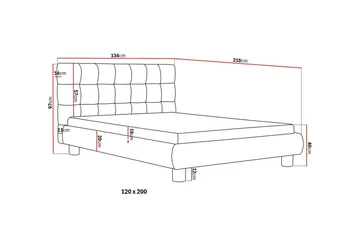 Teddy Komplett Sängpaket Sängram med Madrass 120x200 cm - Grå - Möbler - Säng - Komplett sängpaket
