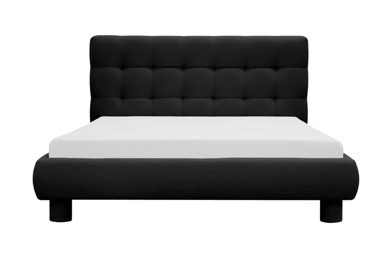 Teddy Komplett Sängpaket Sängram med Madrass 140x200 cm, Svart