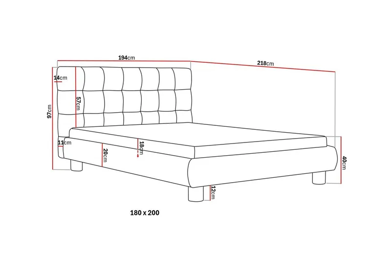 Teddy Komplett Sängpaket Sängram med Madrass 180x200 cm - Beige - Möbler - Säng - Komplett sängpaket