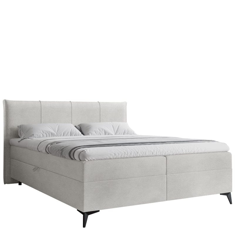 Thoros Komplett Sängpaket 140x200 cm Kontinentalsäng med Förvaring, Grå