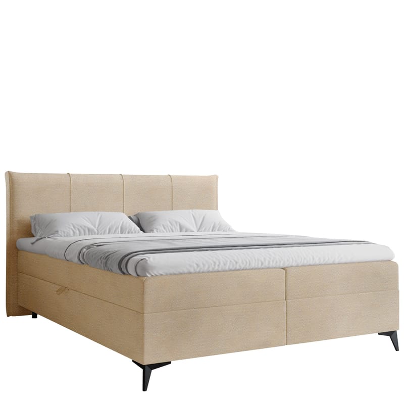 Thoros Komplett Sängpaket 140x200 cm Kontinentalsäng med Förvaring, Mörkbeige