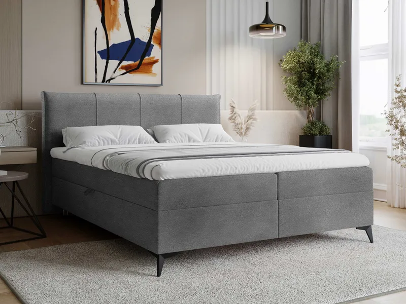 Thoros Komplett Sängpaket 140x200 cm Kontinentalsäng med Förvaring - Mörkgrå - Möbler - Säng - Komplett sängpaket