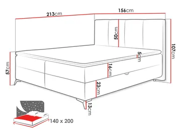 Thoros Komplett Sängpaket 140x200 cm Kontinentalsäng med Förvaring - Vit - Möbler - Säng - Komplett sängpaket