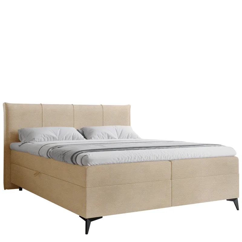 Thoros Komplett Sängpaket 160x200 cm Kontinentalsäng med Förvaring, Mörkbeige