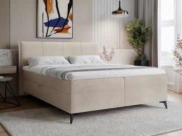 Thoros Komplett Sängpaket 180x200 cm Kontinentalsäng med Förvaring - Beige - Möbler - Säng - Komplett sängpaket