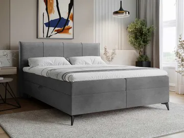 Thoros Komplett Sängpaket 180x200 cm Kontinentalsäng med Förvaring - Grå - Möbler - Säng - Komplett sängpaket