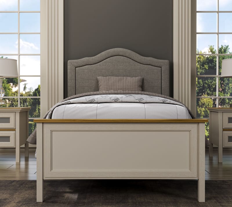 Tolina Sängram 100x200 cm - Crème, ek, grå - Möbler - Säng - Sängram & sängstomme