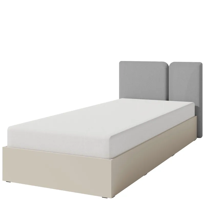 Travic Fällbar Sängram med Förvaring 90x200 cm i Tyg med Sänggavel - Ljusbeige - Möbler - Säng - Sängram & sängstomme