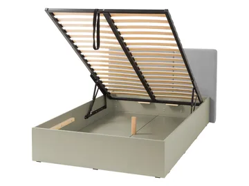 Travic Komplett Sängpaket med Förvaring 120x200 cm i Tyg med Sänggavel + Bäddmadrass - Ljusbeige - Möbler - Säng - Sängram & sängstomme