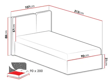 Travic Sängram 90x200 cm - Möbler - Säng - Sängram & sängstomme