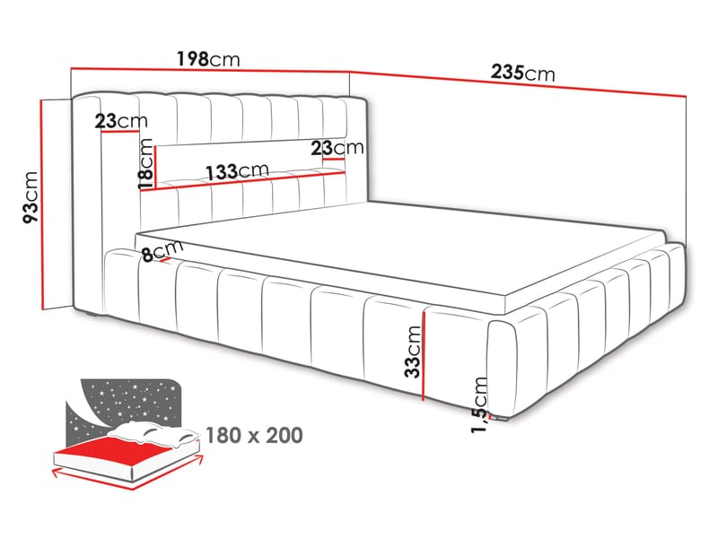 Ulvik Sängram med förvaring 180x200 cm - grön - Möbler - Säng - Sängram & sängstomme
