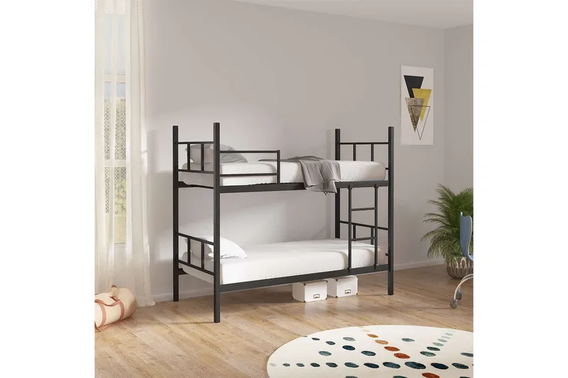 Våningssäng Defneia Svart - Svart - Möbler - Säng - Sängram & sängstomme