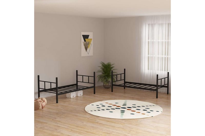 Våningssäng Defneia Svart - Svart - Möbler - Säng - Sängram & sängstomme