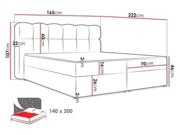 Varlen Komplett Sängpaket Kontinentalsäng med förvaring 140x200 cm Rutad - grå - Möbler - Säng - Kontinentalsäng