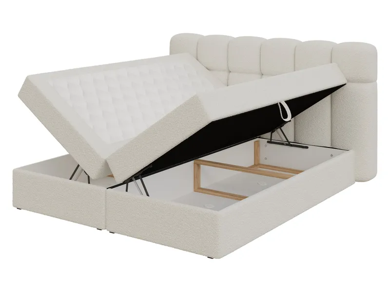 Varlen Komplett Sängpaket Kontinentalsäng med förvaring 140x200 cm Rutad - grå - Möbler - Säng - Kontinentalsäng