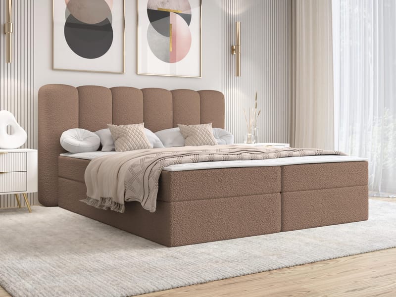 Varlen Komplett Sängpaket Kontinentalsäng med förvaring 160x200 cm - brun - Möbler - Säng - Kontinentalsäng