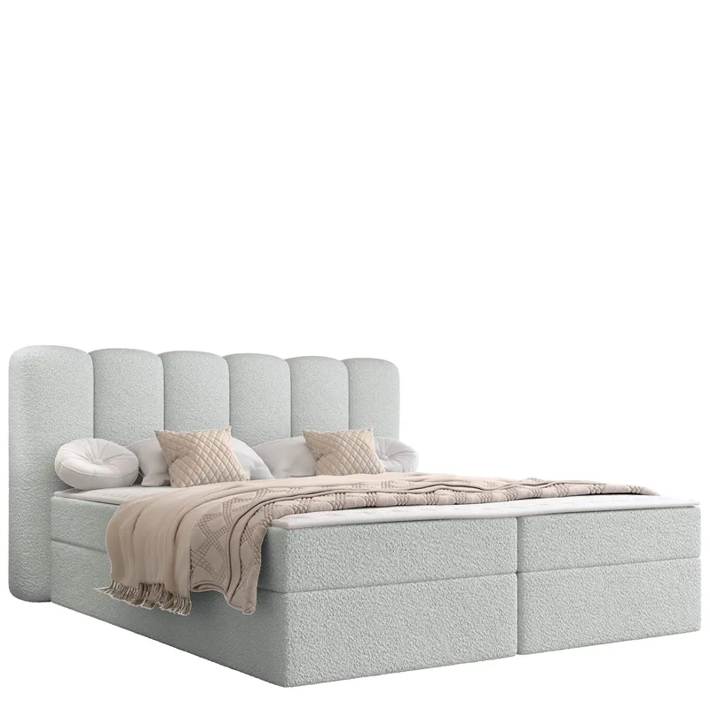 Varlen Komplett Sängpaket Kontinentalsäng med förvaring 160x200 cm, grå