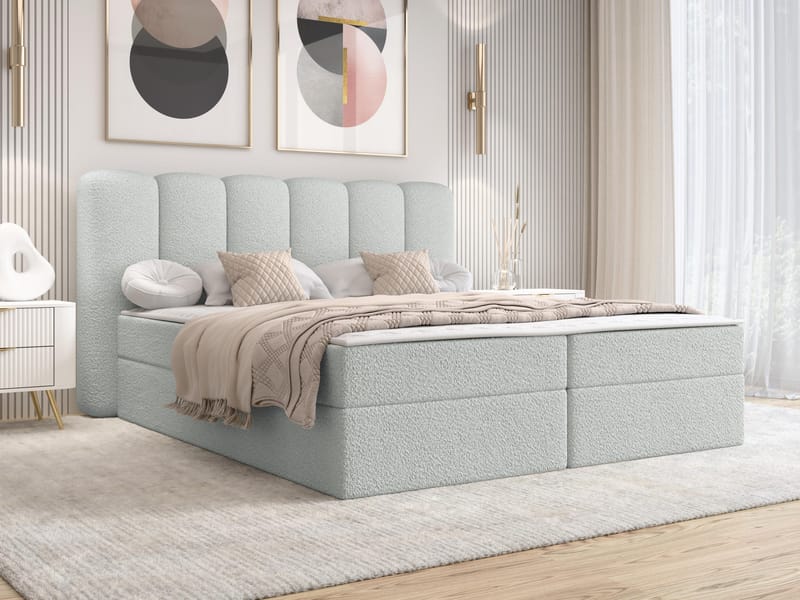 Varlen Komplett Sängpaket Kontinentalsäng med förvaring 180x200 cm - grå - Möbler - Säng - Kontinentalsäng