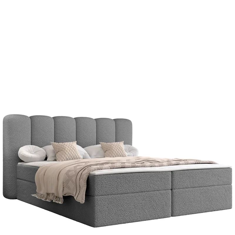 Varlen Komplett Sängpaket Kontinentalsäng med förvaring 180x200 cm, grå