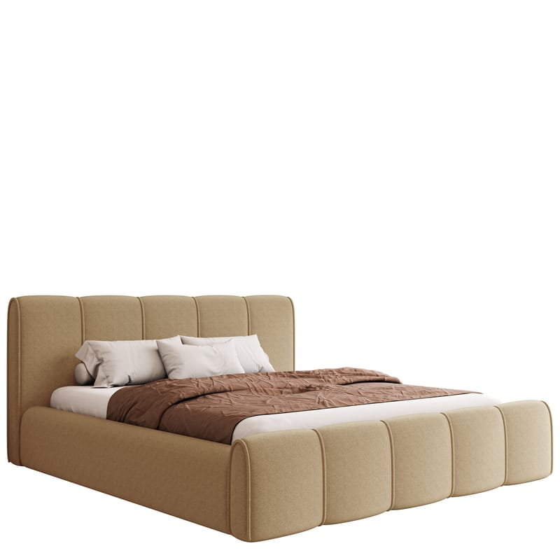 Varlinor Sängram 120x200 cm med Förvaring, Mörkbeige