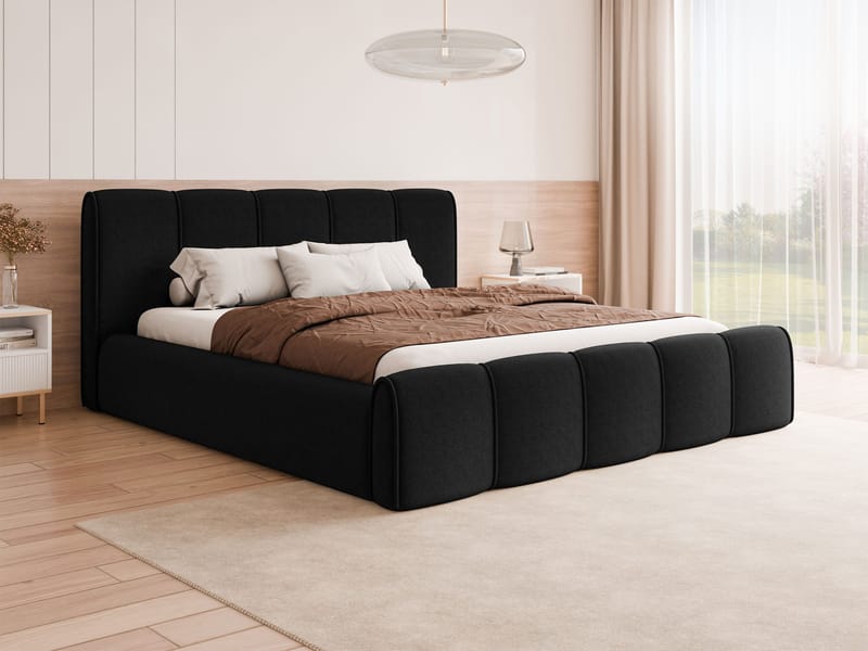 Varlinor Sängram 160x200 cm med Förvaring - Svart - Möbler - Säng - Sängram & sängstomme