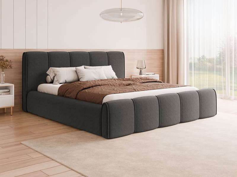 Varlinor Sängram 180x200 cm med Förvaring - Grå - Möbler - Säng - Sängram & sängstomme