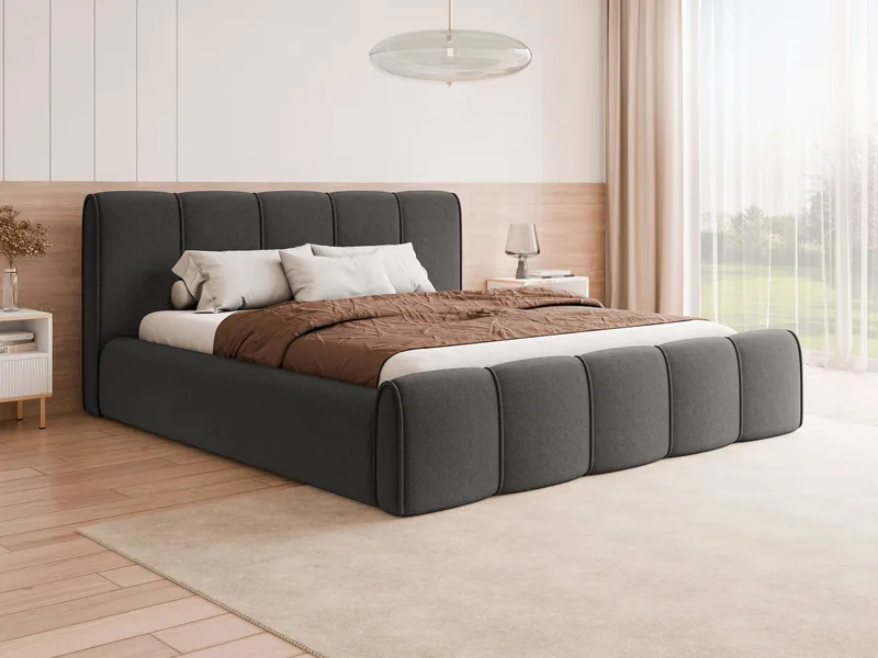 Varlinor Sängram 200x200 cm med Förvaring - Grå - Möbler - Säng - Sängram & sängstomme