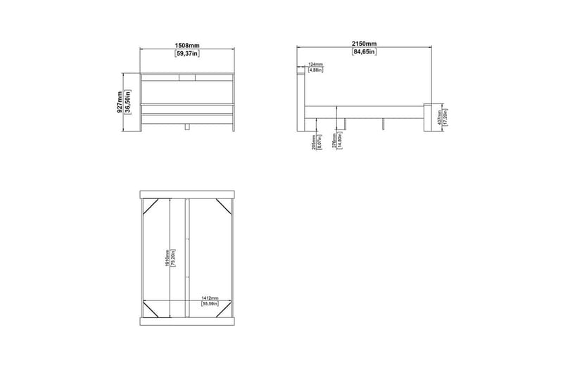 Varun Sängram 140x190 cm - Vit/Natur - Möbler - Säng - Sängram & sängstomme