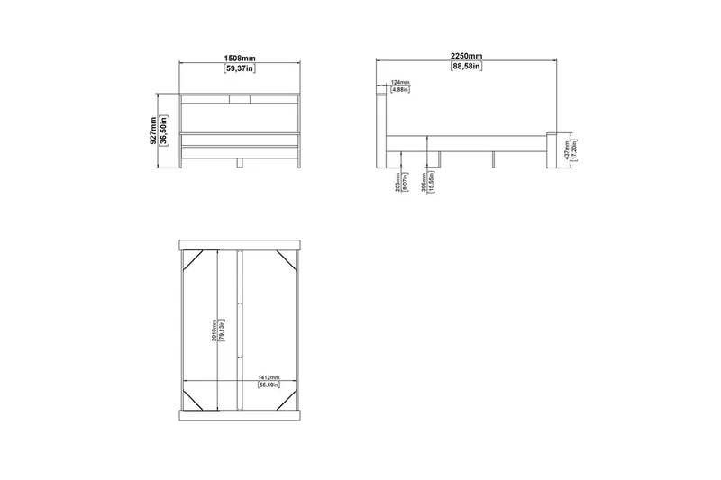 Varun Sängram 140x200 cm - Vit/Natur - Möbler - Säng - Sängram & sängstomme