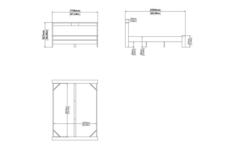 Varun Sängram 160x200 cm - Vit/Natur - Möbler - Säng - Sängram & sängstomme