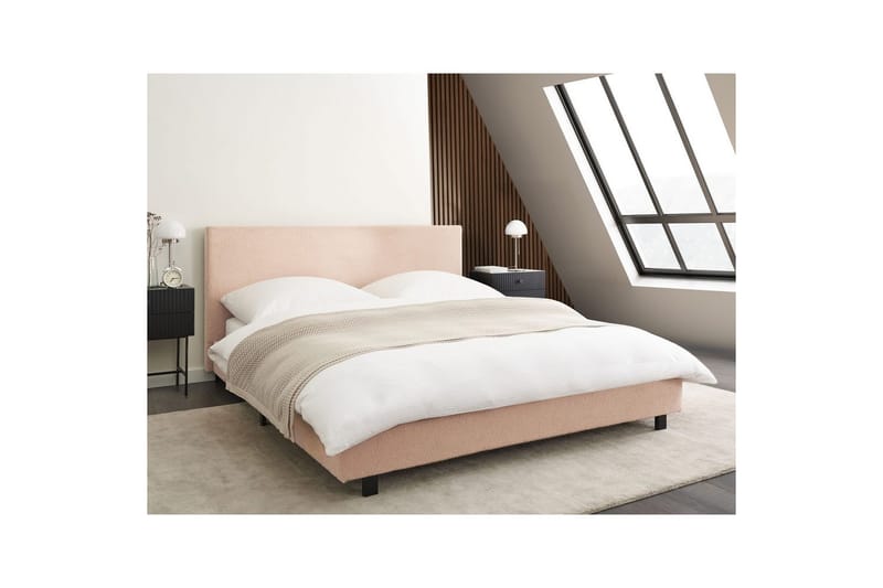 Vattensäng Albi - Beige, svart/Bouclé, 160x200 cm - Möbler - Säng - Vattensängar
