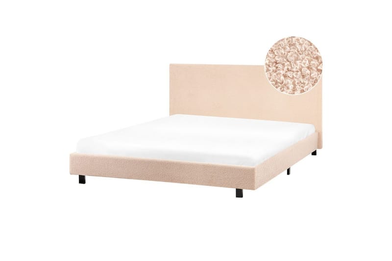 Vattensäng Albi - Beige, svart/Bouclé, 160x200 cm - Möbler - Säng - Vattensängar