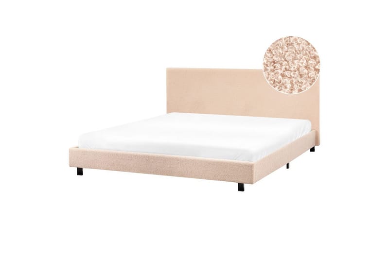 Vattensäng Albi - Beige, svart/Bouclé, 180x200 cm - Möbler - Säng - Vattensängar